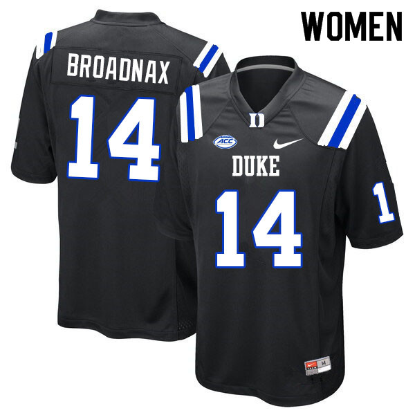 Women #14 Trent Broadnax Duke Blue Devils College Football Jerseys Sale-Black - Click Image to Close